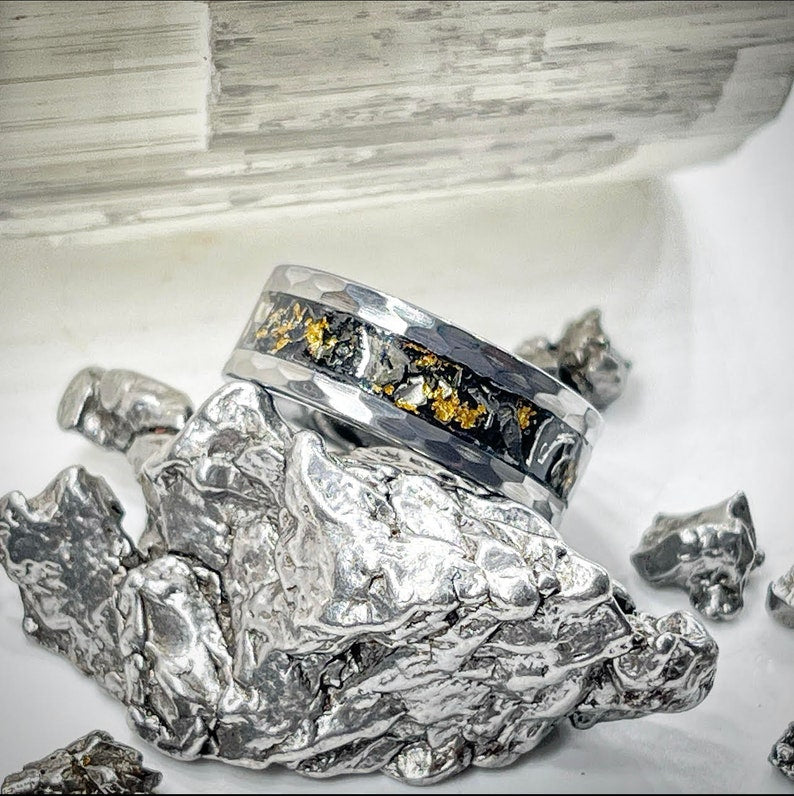 Stellar Gold Meteorite Ring - Signature Series