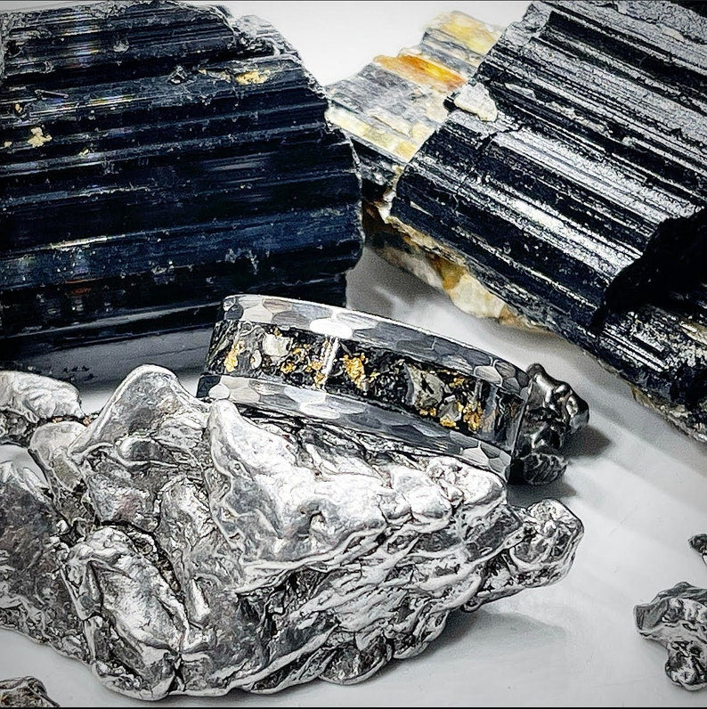 Stellar Gold Meteorite Ring - Signature Series