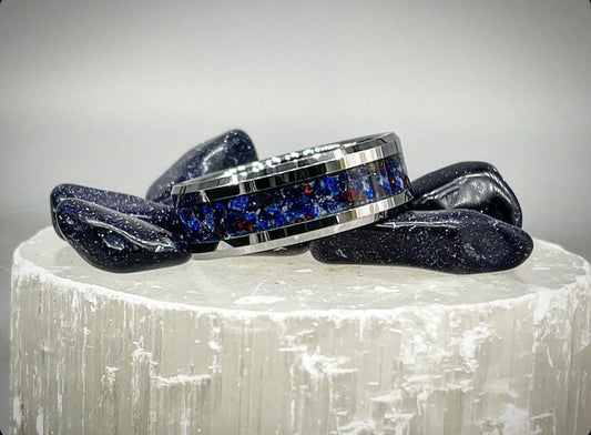 Eclipse Blue Goldstone Ring - Classic Series