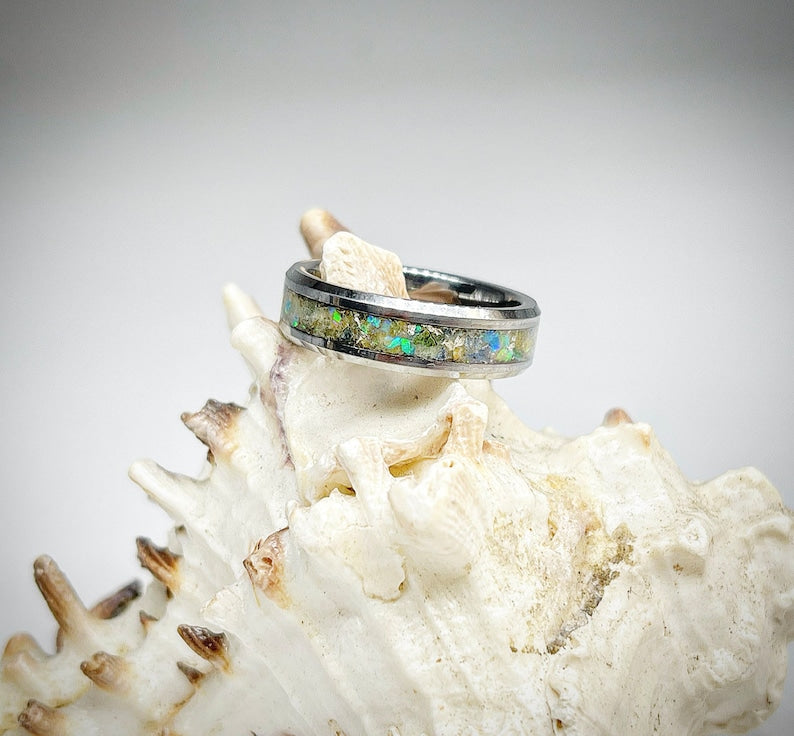 Coastal Radiance Glowing Sea Glass Beach Ring - Classic Series