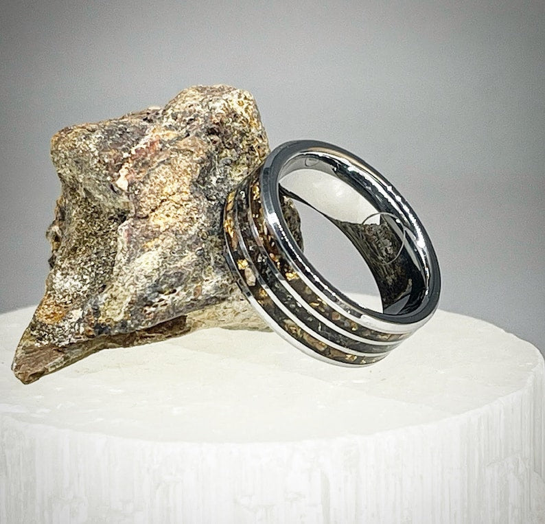 Primal Origins Dinosaur Bone and Meteorite Ring - Signature Series