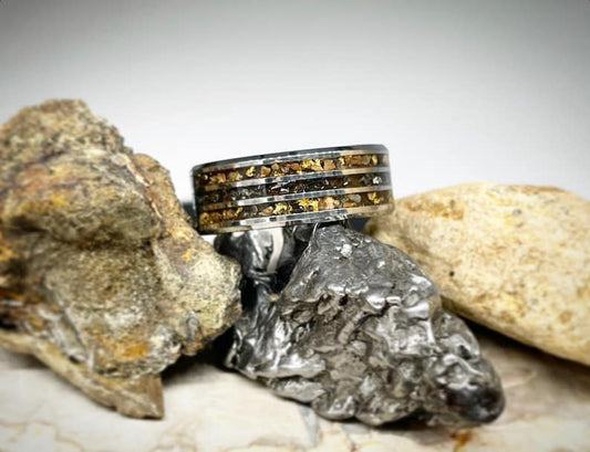 Primal Origins Dinosaur Bone and Meteorite Ring - Signature Series