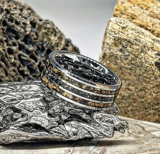 Primal Origins Dinosaur Bone and Meteorite Ring - Signature Series