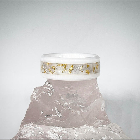 Gilded Veil Lepidolite and Gold Ring - Signature Series