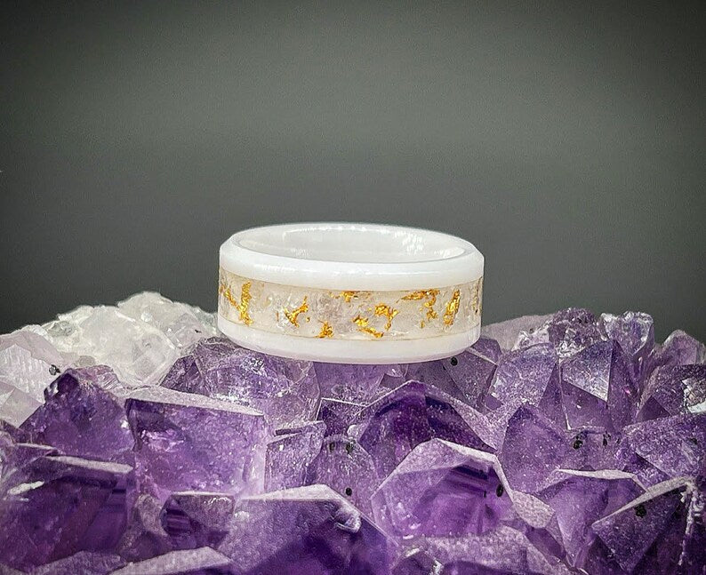 Gilded Veil Lepidolite and Gold Ring - Signature Series