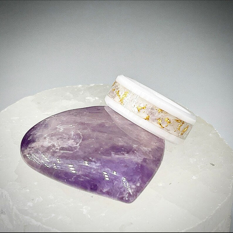 Gilded Veil Lepidolite and Gold Ring - Signature Series