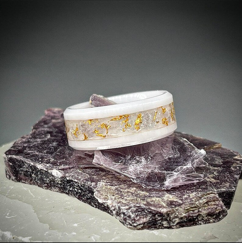 Gilded Veil Lepidolite and Gold Ring - Signature Series