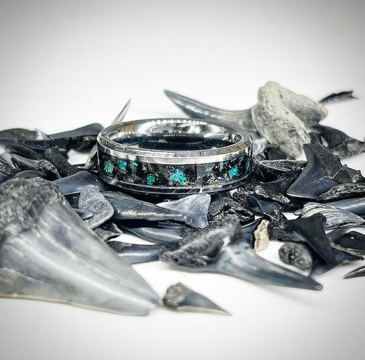Ocean Depth Shark Tooth Ring - Classic Series