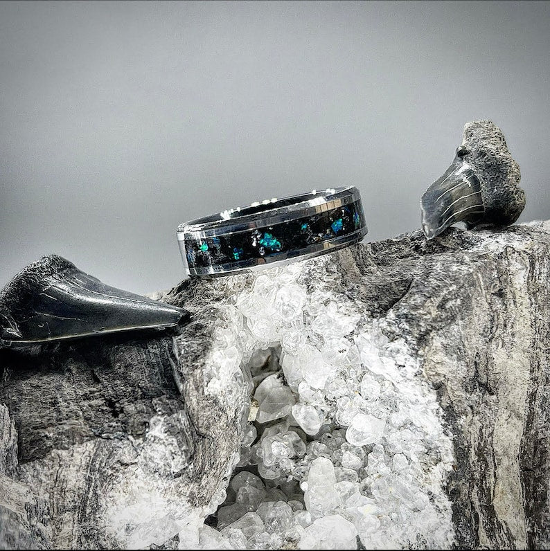 Ocean Depth Shark Tooth Ring - Classic Series