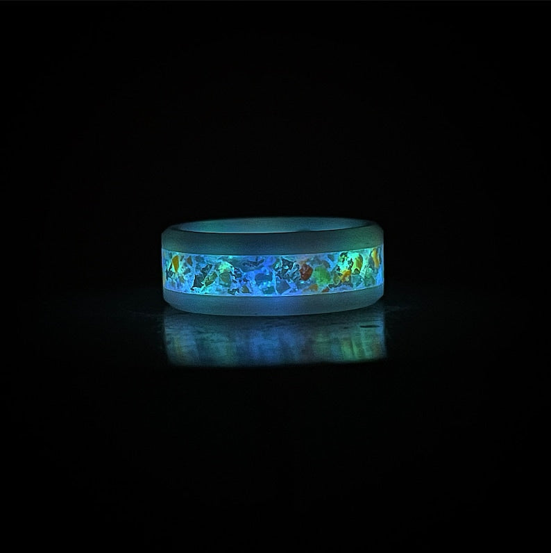 Coastal Radiance Glowing Sea Glass Beach Ring - Classic Series