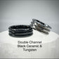 Double Channel Meteorite Ring